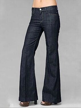 7 For All Mankind Ginger Dark Indigo Wide-Leg Jeans